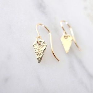 New hammered geometric spike drop earrings 14k GF